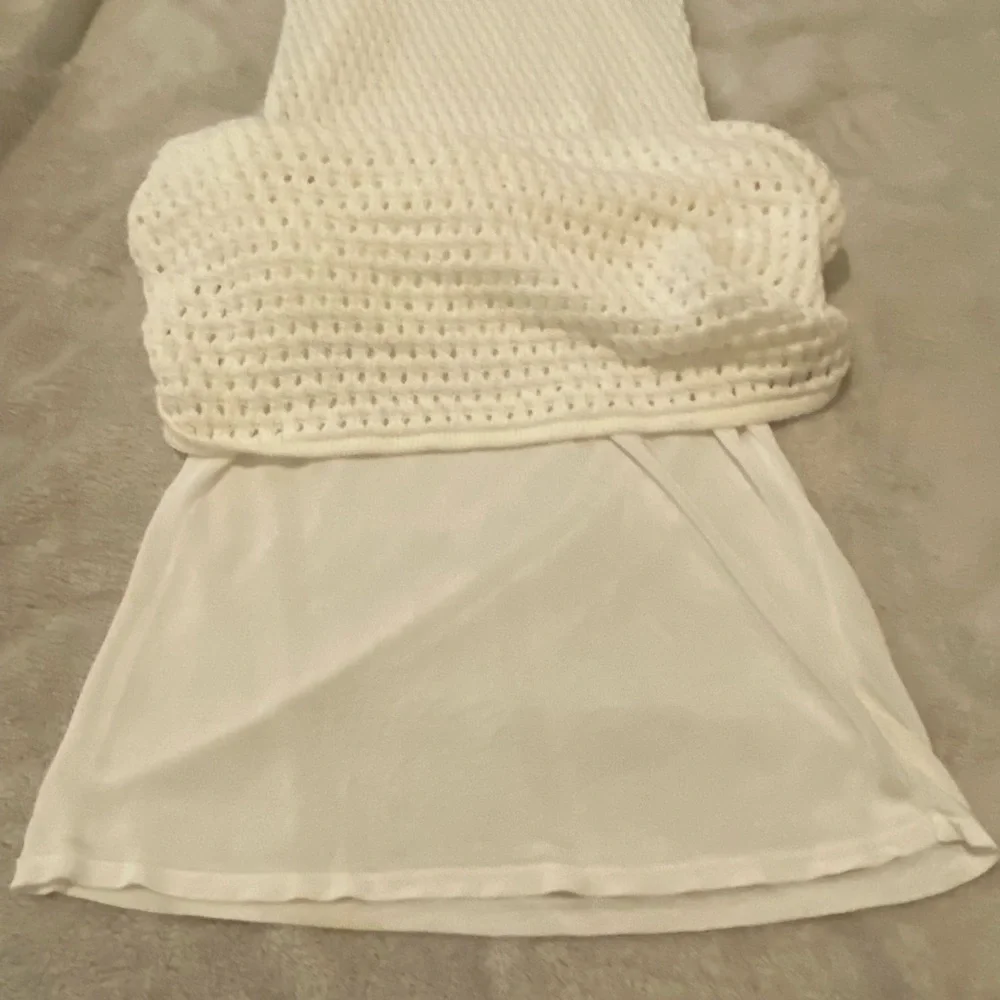 Vintage Kate Spade White Pointelle Knit Sleeveless Maxi Dress with Slip Lining - Picture 16 of 17